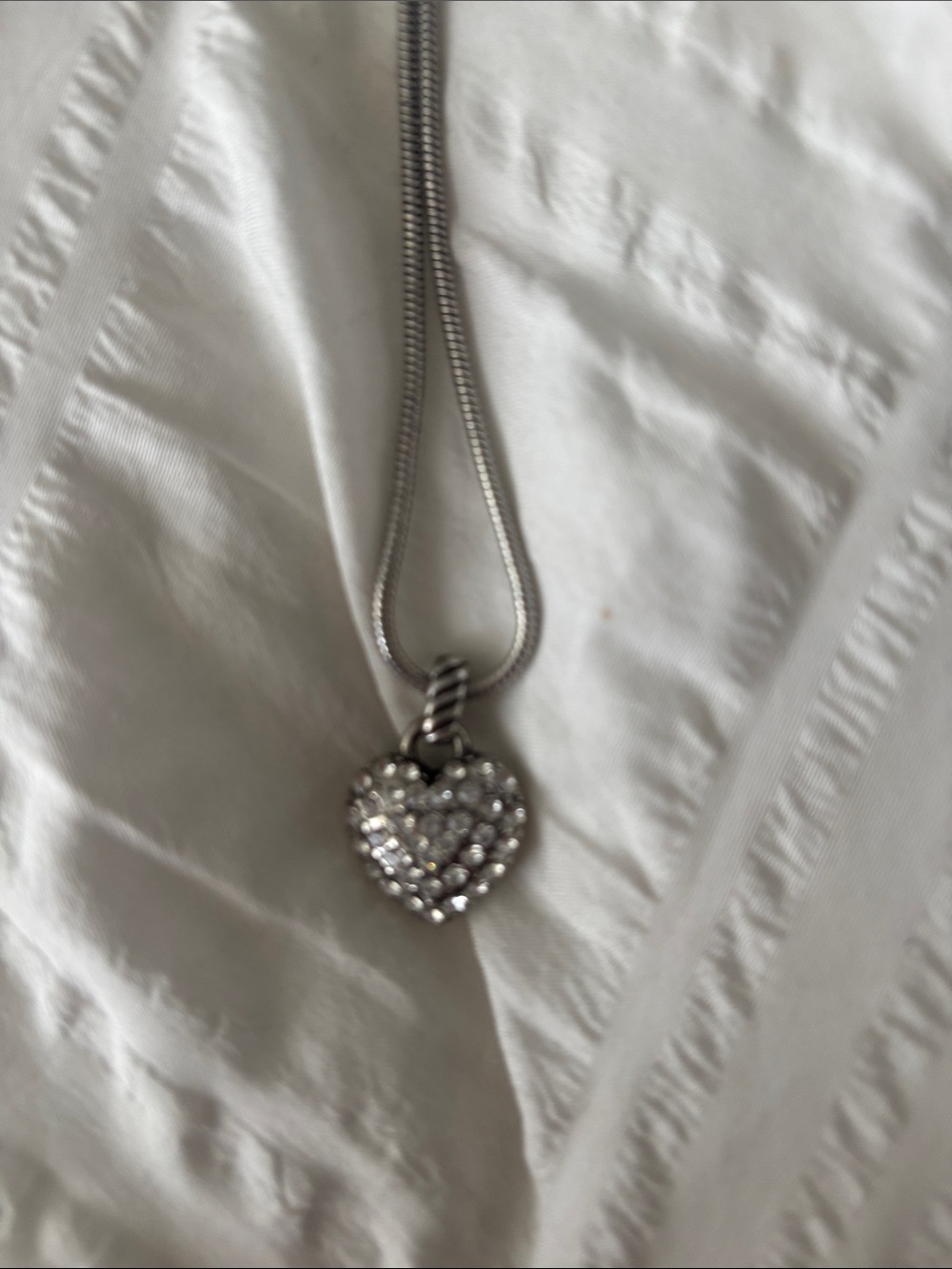 Brighton Silver Heart Crystal Pendant Necklace